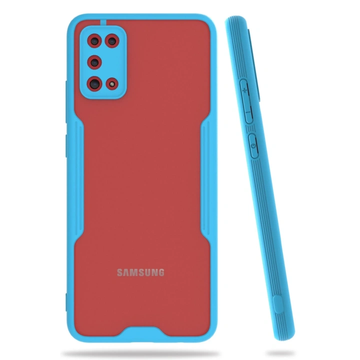 BFS  Samsung Galaxy A02S Kılıf Platin Silikon - Mavi