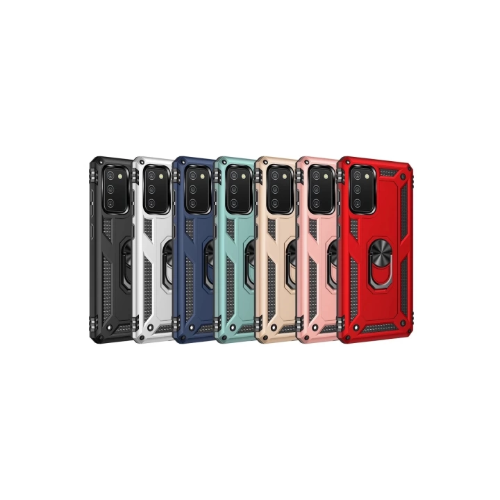 BFS  Samsung Galaxy A02S Kılıf Sofya Yüzüklü Silikon Kapak - Siyah