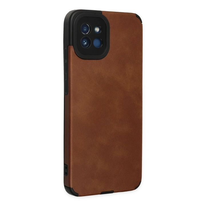 BFS  Samsung Galaxy A03 Kılıf Loop Deri Silikon - Kahverengi