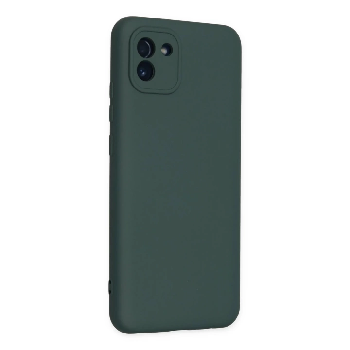 BFS  Samsung Galaxy A03 Kılıf Nano içi Kadife Silikon - Koyu Yeşil