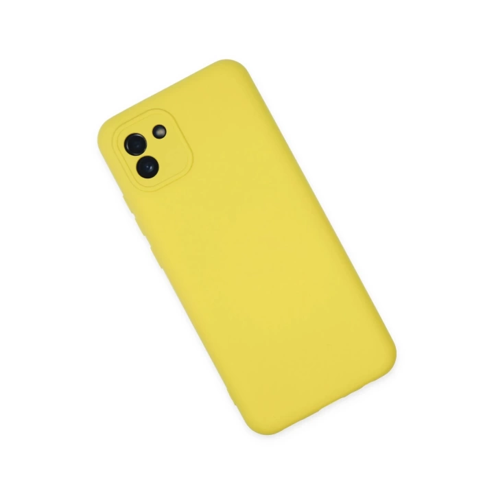 BFS  Samsung Galaxy A03 Kılıf Nano içi Kadife Silikon - Sarı