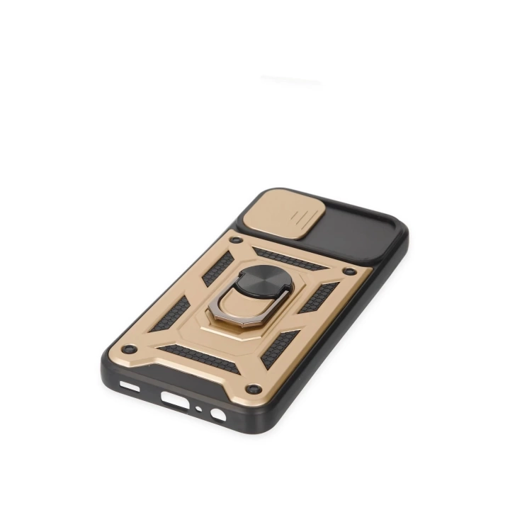 BFS  Samsung Galaxy A03 Kılıf Pars Lens Yüzüklü Silikon - Gold
