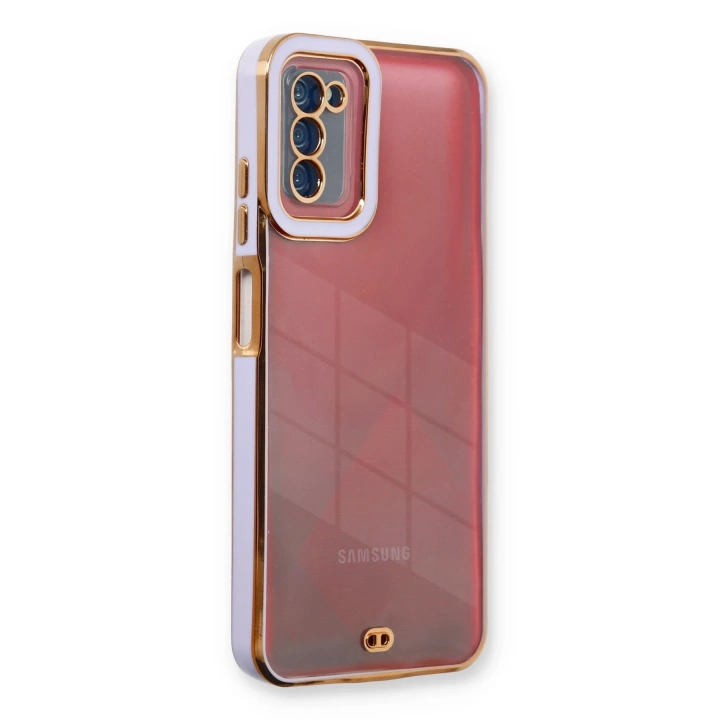 BFS  Samsung Galaxy A03S Kılıf Liva Lens Silikon - Lila