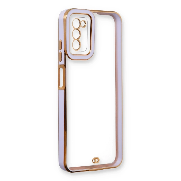 BFS  Samsung Galaxy A03S Kılıf Liva Lens Silikon - Lila