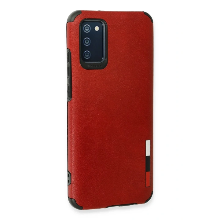 BFS  Samsung Galaxy A03S Kılıf Loop Deri Silikon - Kırmızı