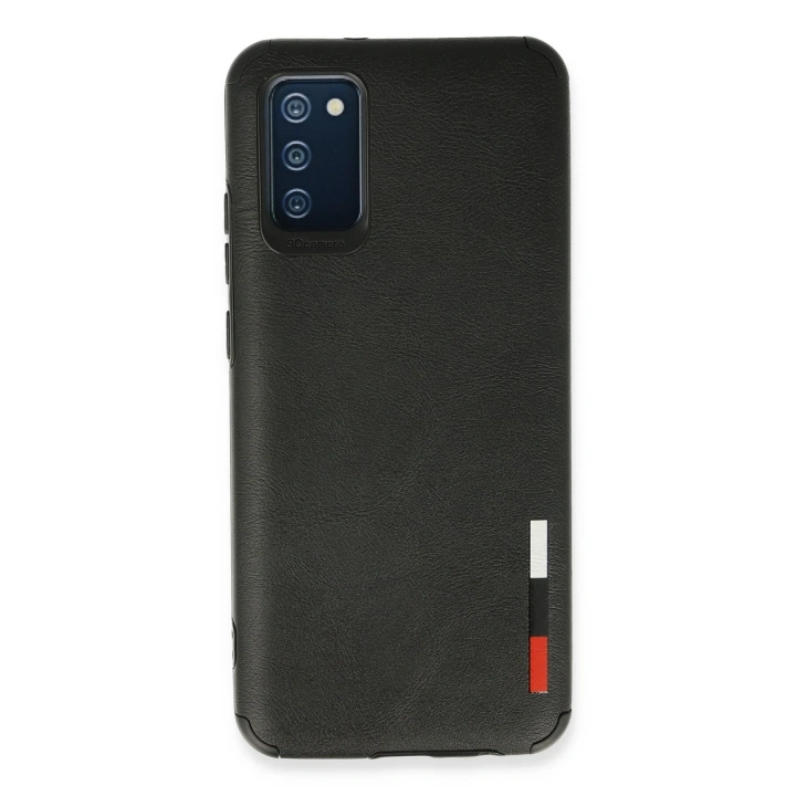 BFS  Samsung Galaxy A03S Kılıf Loop Deri Silikon - Siyah