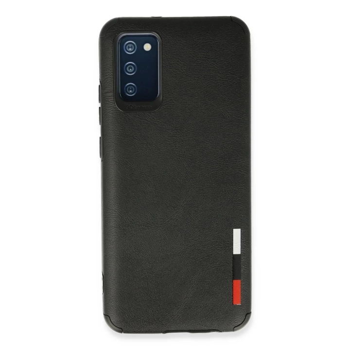 BFS  Samsung Galaxy A03S Kılıf Loop Deri Silikon - Siyah