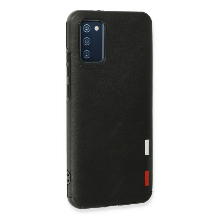 BFS  Samsung Galaxy A03S Kılıf Loop Deri Silikon - Siyah