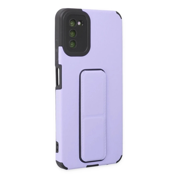 BFS  Samsung Galaxy A03S Kılıf Mega Standlı Silikon - Lila