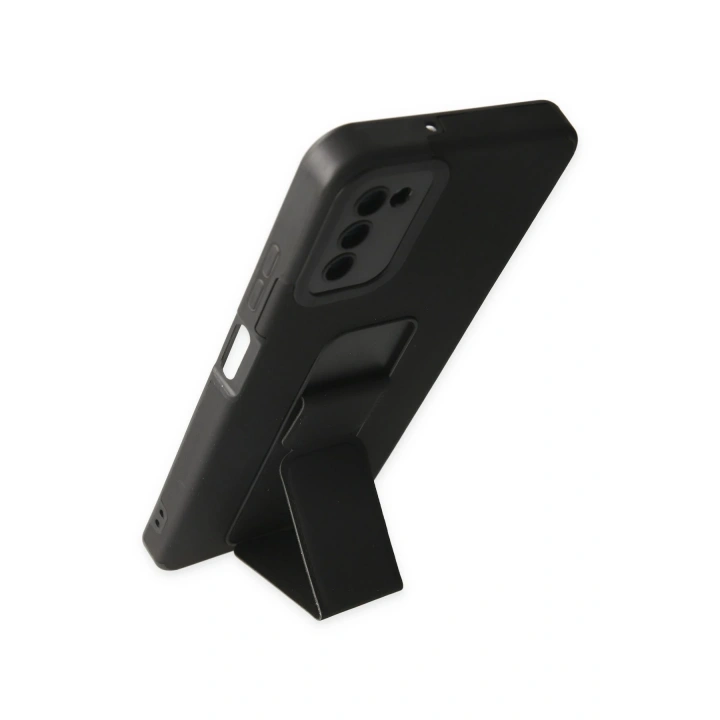 BFS  Samsung Galaxy A03S Kılıf Mega Standlı Silikon - Siyah