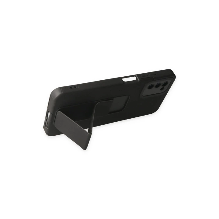 BFS  Samsung Galaxy A03S Kılıf Mega Standlı Silikon - Siyah