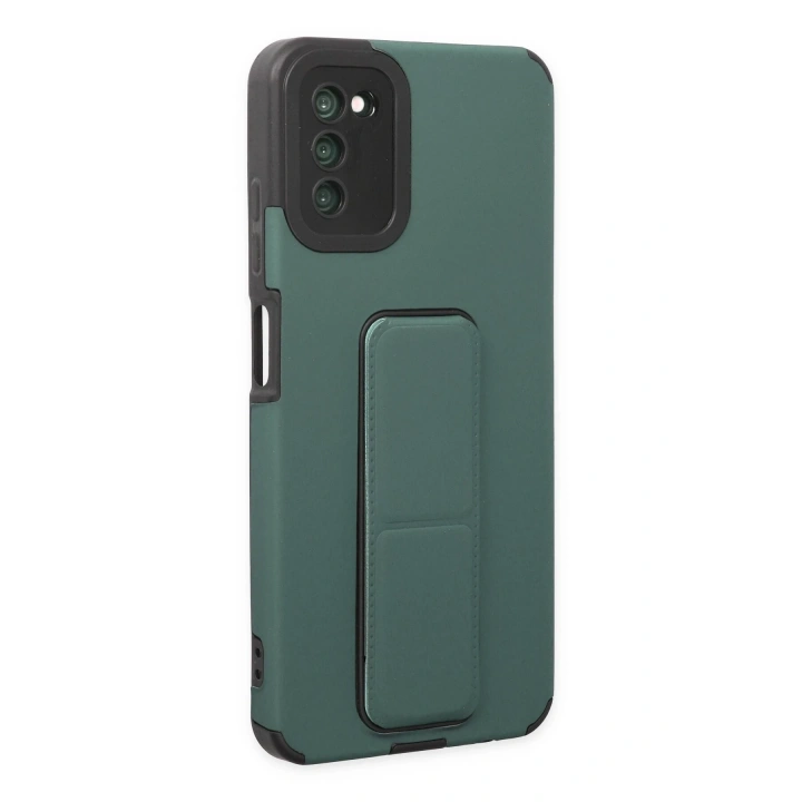 BFS  Samsung Galaxy A03S Kılıf Mega Standlı Silikon - Yeşil