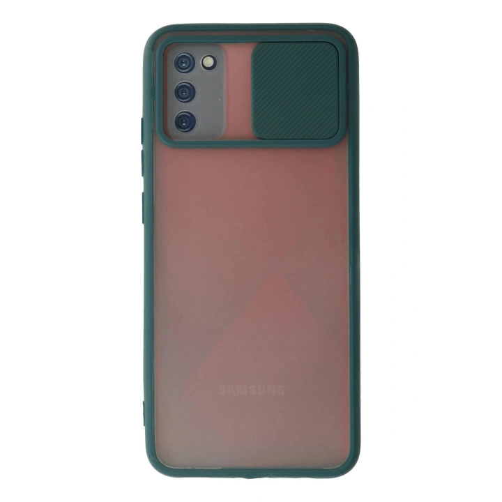 BFS Samsung Galaxy A03S Kılıf Palm Buzlu Kamera Sürgülü Silikon - Yeşil