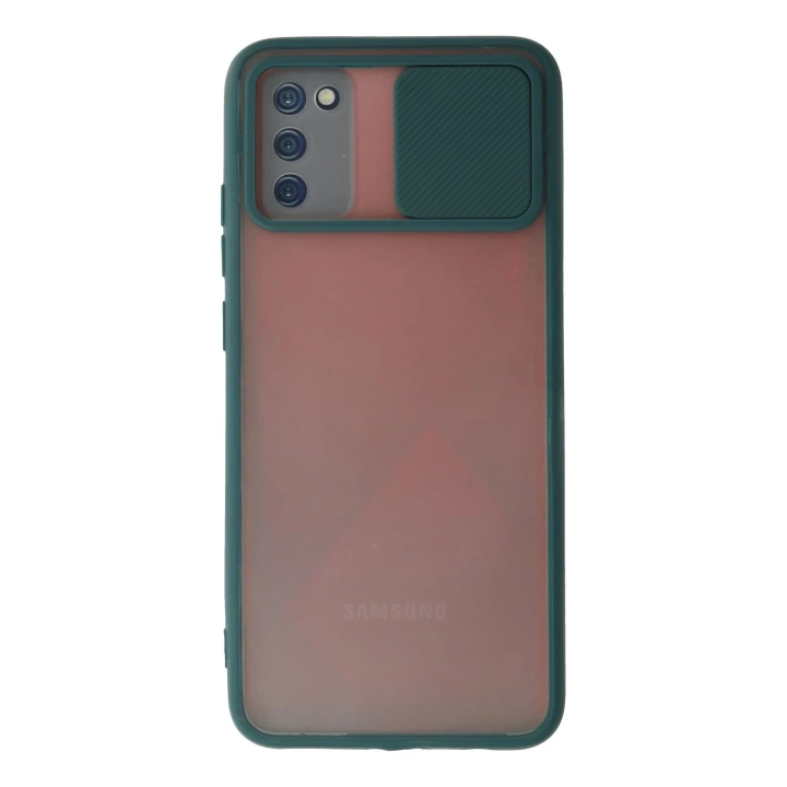 BFS  Samsung Galaxy A03S Kılıf Palm Buzlu Kamera Sürgülü Silikon - Yeşil