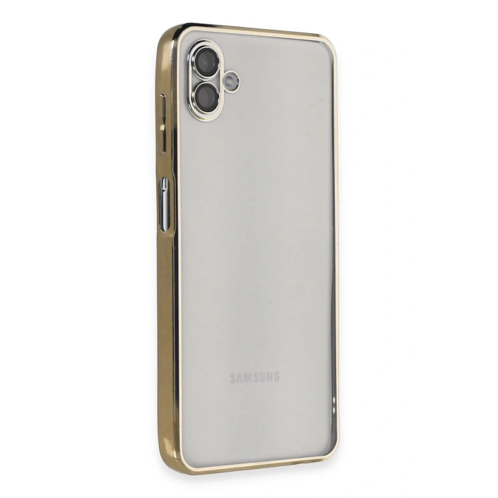 BFS Samsung Galaxy A04 Kılıf Lensli Silikon - Gold