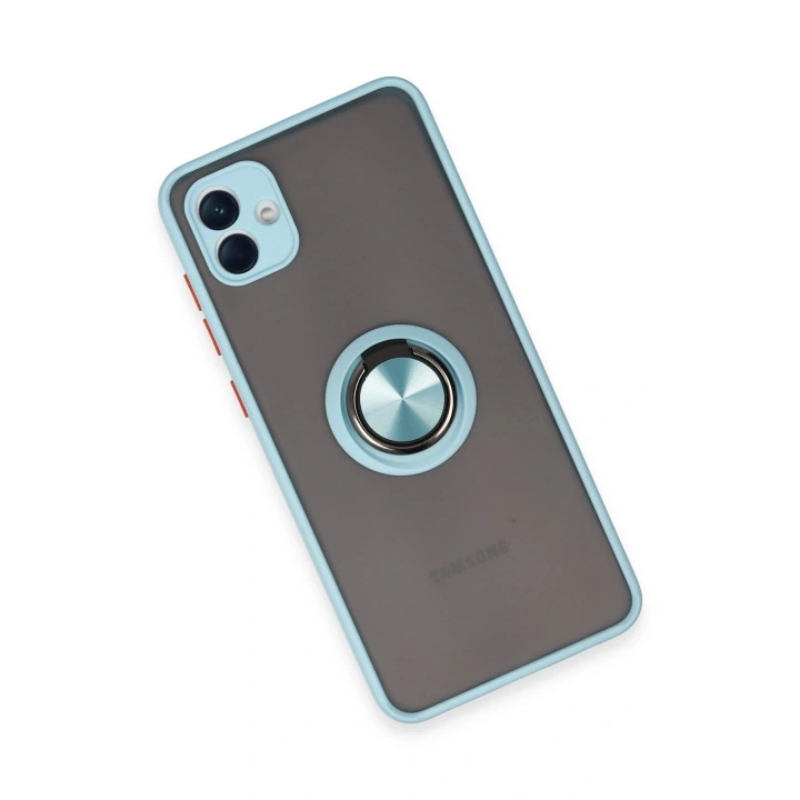 BFS  Samsung Galaxy A04 Kılıf Montreal Yüzüklü Silikon Kapak - Buz Mavi