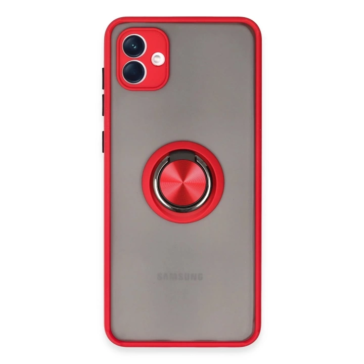 BFS  Samsung Galaxy A04 Kılıf Montreal Yüzüklü Silikon Kapak - Kırmızı