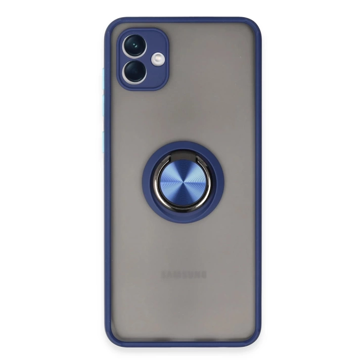 BFS  Samsung Galaxy A04 Kılıf Montreal Yüzüklü Silikon Kapak - Lacivert