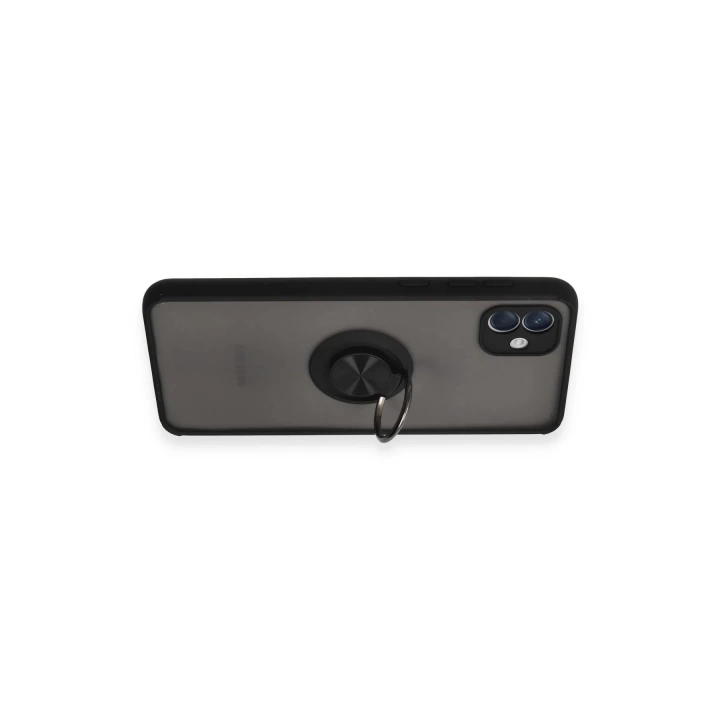 BFS  Samsung Galaxy A04 Kılıf Montreal Yüzüklü Silikon Kapak - Siyah