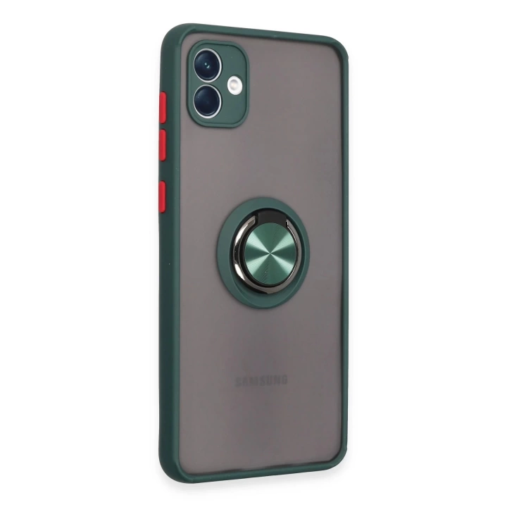 BFS Samsung Galaxy A04 Kılıf Montreal Yüzüklü Silikon Kapak - Yeşil