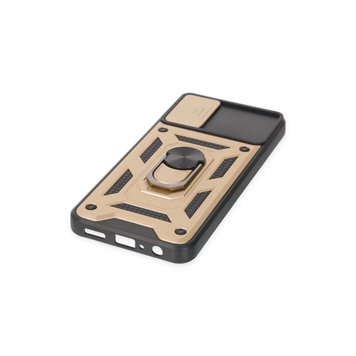 BFS  Samsung Galaxy A04 Kılıf Pars Lens Yüzüklü Silikon - Gold