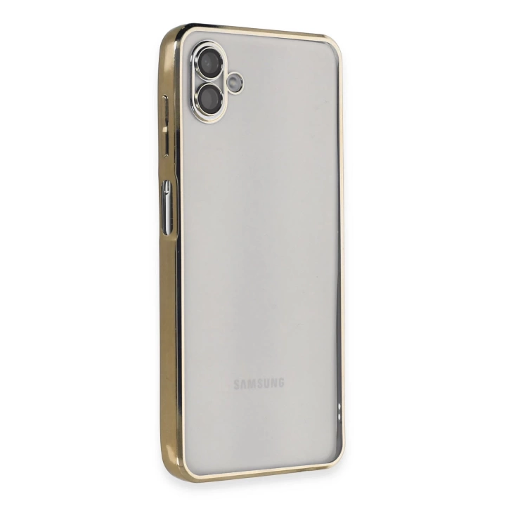 BFS  Samsung Galaxy A04 Kılıf Razer Lensli Silikon - Gold