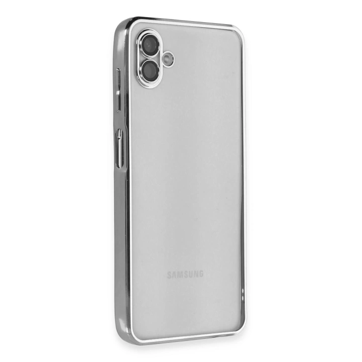 BFS  Samsung Galaxy A04 Kılıf Razer Lensli Silikon - Gümüş