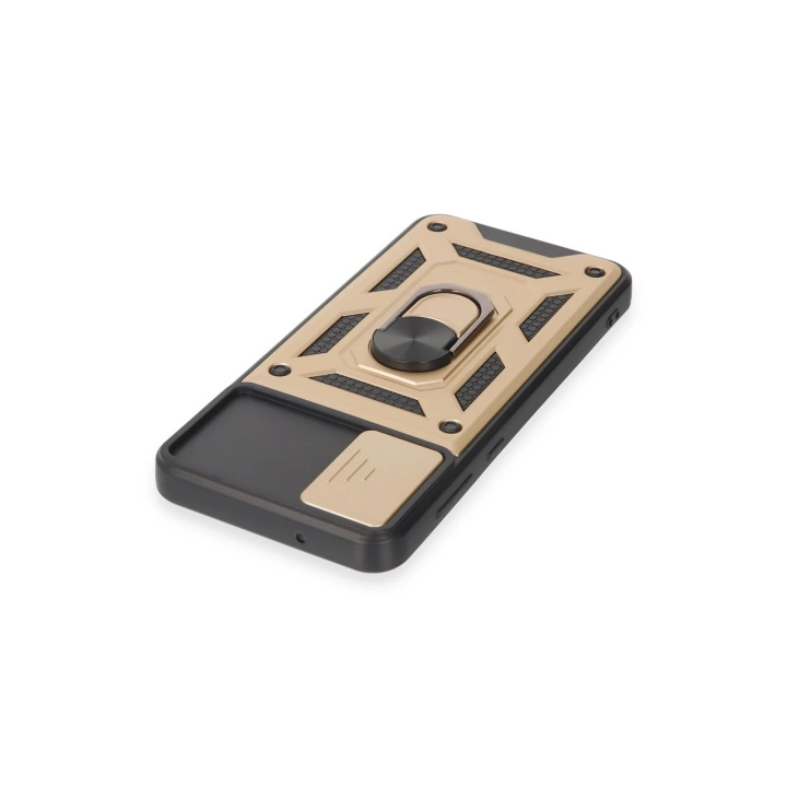 BFS  Samsung Galaxy A04E Kılıf Pars Lens Yüzüklü Silikon - Gold
