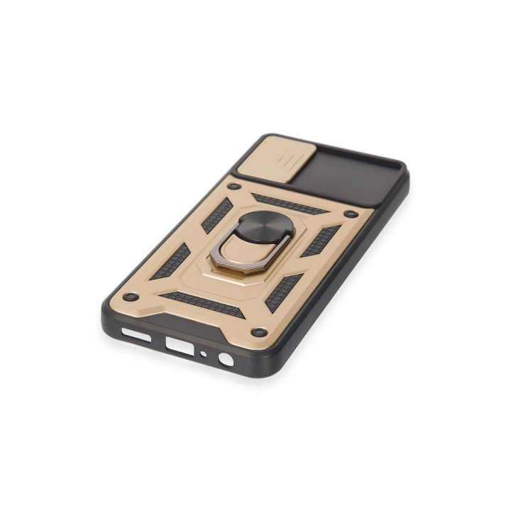 BFS  Samsung Galaxy A04E Kılıf Pars Lens Yüzüklü Silikon - Gold