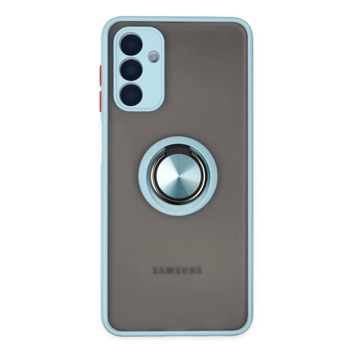 BFS  Samsung Galaxy A04S Kılıf Montreal Yüzüklü Silikon Kapak - Buz Mavi
