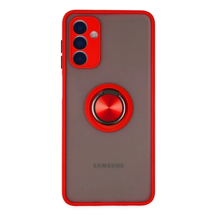 BFS  Samsung Galaxy A04S Kılıf Montreal Yüzüklü Silikon Kapak - Kırmızı