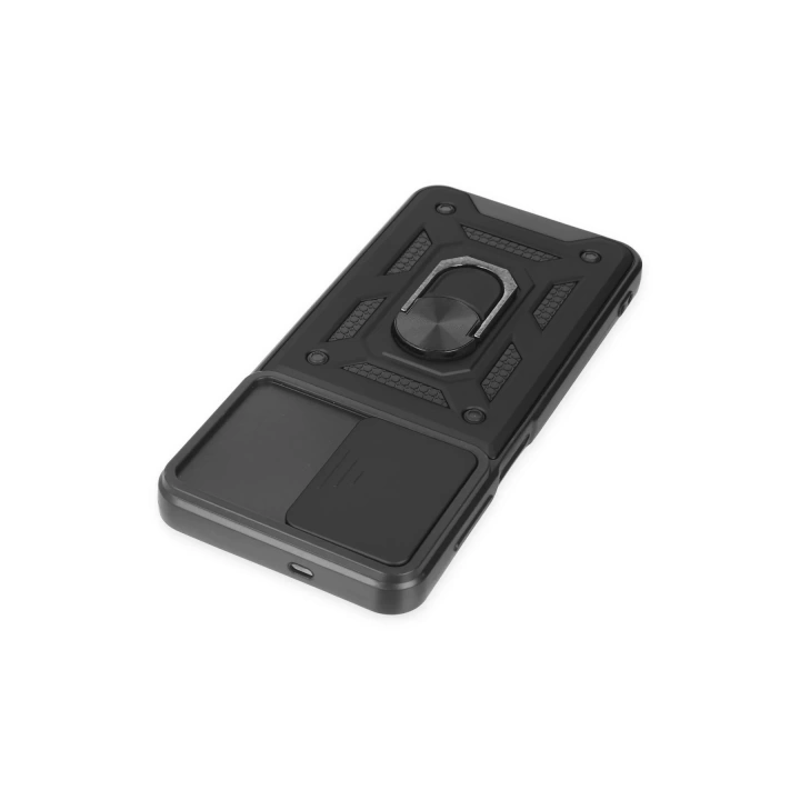 BFS  Samsung Galaxy A04S Kılıf Pars Lens Yüzüklü Silikon - Siyah