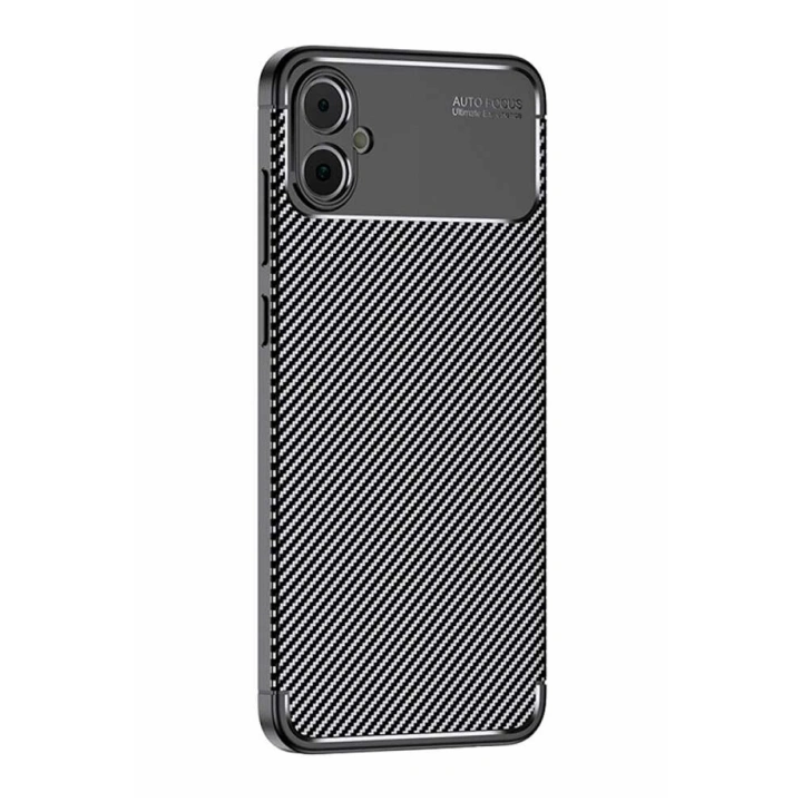 BFS  Samsung Galaxy A05 Kılıf Auto Focus Karbon Kapak - Siyah