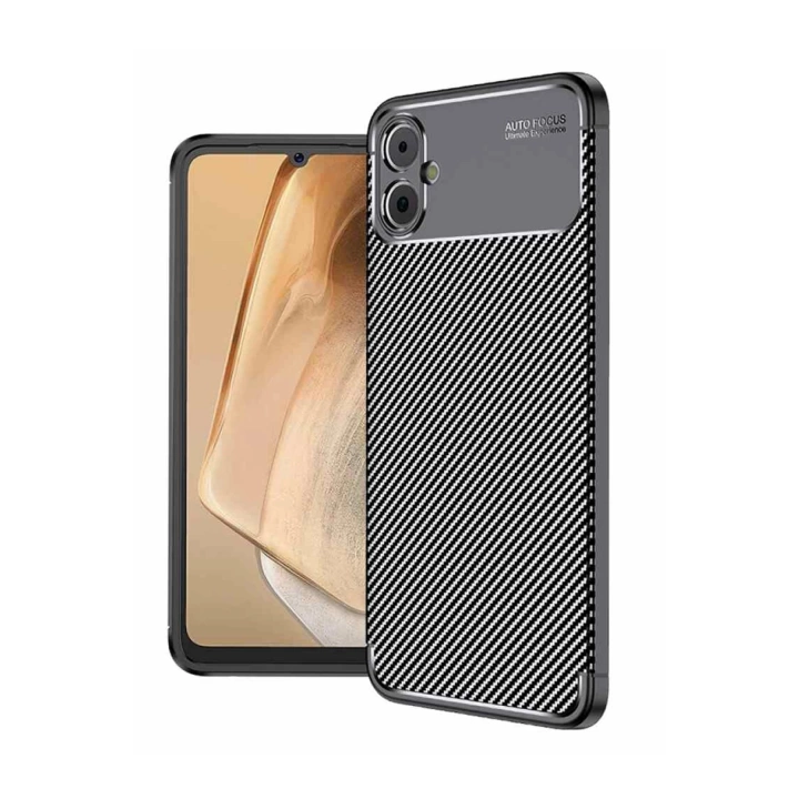 BFS  Samsung Galaxy A05 Kılıf Auto Focus Karbon Kapak - Siyah