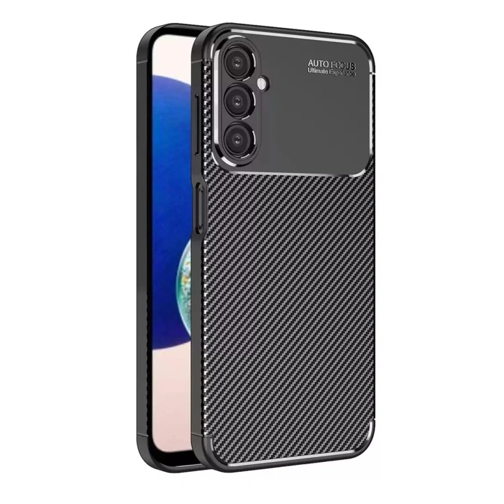 BFS  Samsung Galaxy A05S Kılıf Auto Focus Karbon Kapak - Siyah