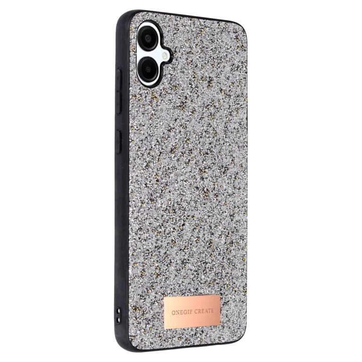 BFS  Samsung Galaxy A06 Bright Simli Kapak - Gümüş