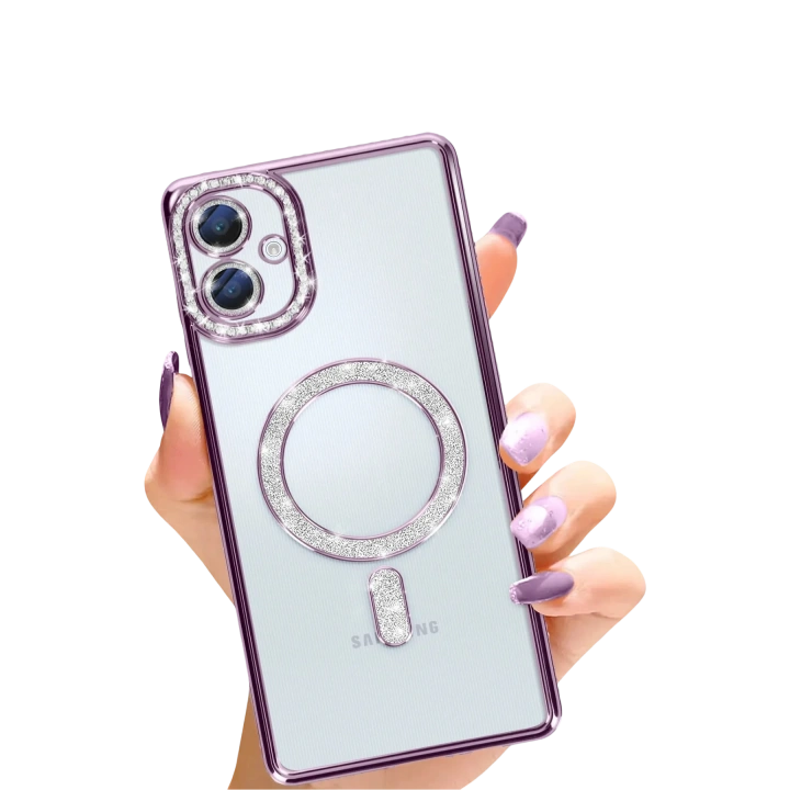 BFS  Samsung Galaxy A06 Joke Simli Magneticsafe Kılıf - Derin Mor