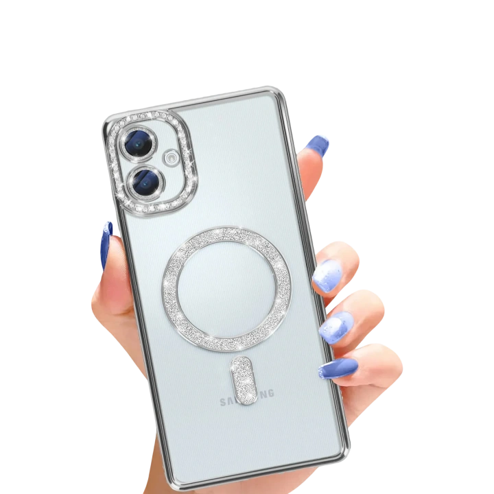 BFS  Samsung Galaxy A06 Joke Simli Magneticsafe Kılıf - Gümüş