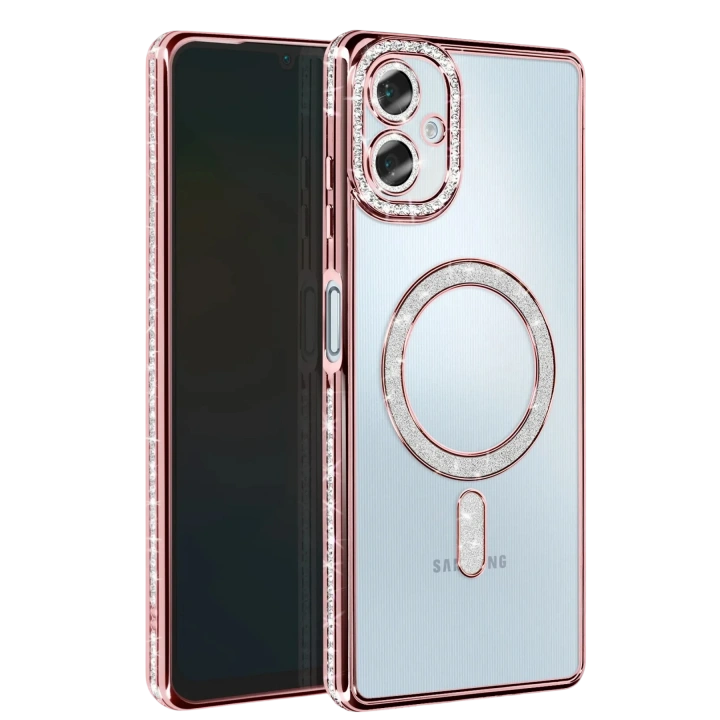 BFS  Samsung Galaxy A06 Joke Simli Magneticsafe Kılıf - Pembe