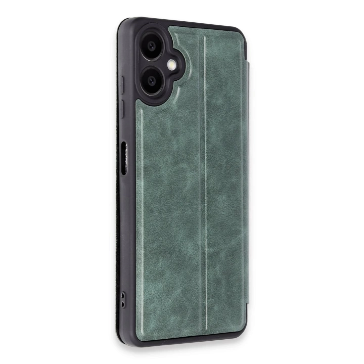 BFS  Samsung Galaxy A06 Kılıf Flip Cover - Koyu Yeşil