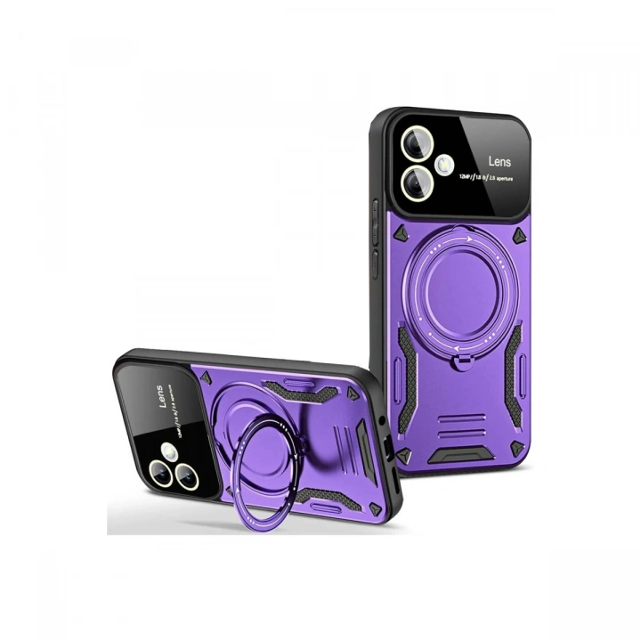 BFS  Samsung Galaxy A06 Kılıf Joy Lens Standlı Kapak - Mor