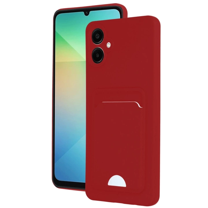 BFS  Samsung Galaxy A06 Kılıf Kelvin Kartvizitli Silikon - Kırmızı