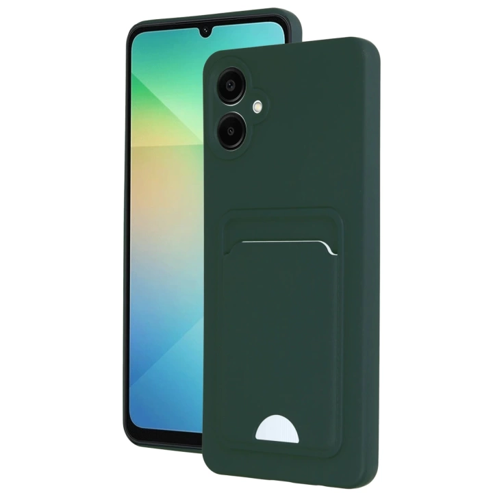 BFS  Samsung Galaxy A06 Kılıf Kelvin Kartvizitli Silikon - Koyu Yeşil