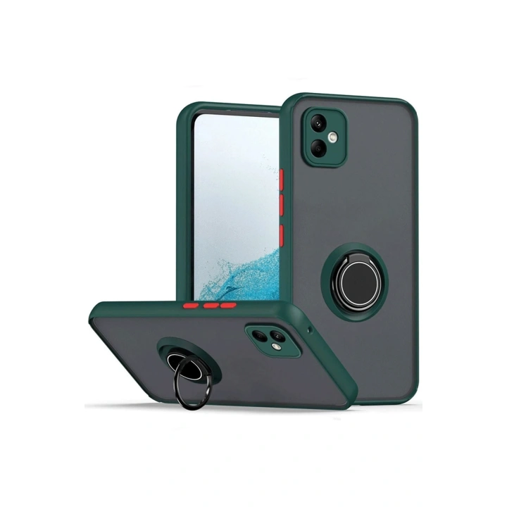 BFS  Samsung Galaxy A06 Kılıf Montreal Yüzüklü Silikon Kapak - Yeşil