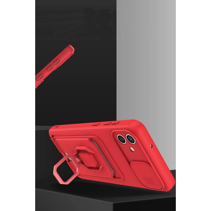 BFS  Samsung Galaxy A06 Kılıf Zuma Kartvizitli Yüzüklü Silikon - Pembe