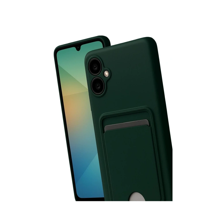 BFS  Samsung Galaxy A07 4G Kelvin Kartvizitli Silikon - Koyu Yeşil