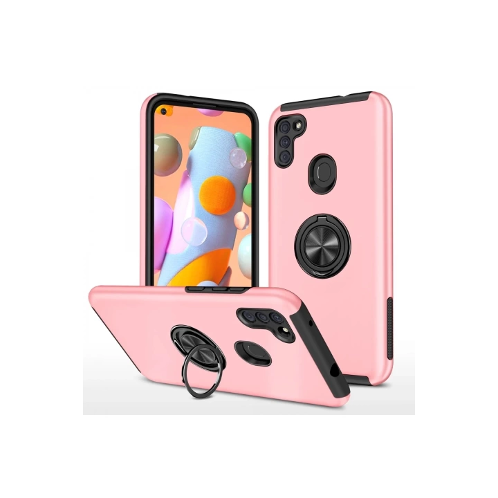 BFS  Samsung Galaxy A11 Kılıf Elit Yüzüklü Kapak - Pembe