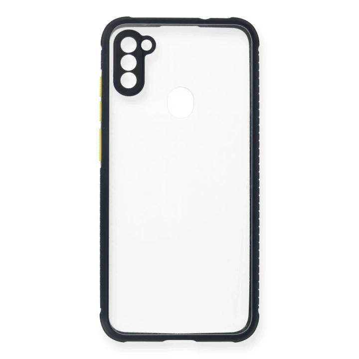 BFS  Samsung Galaxy A11 Kılıf Miami Şeffaf Silikon - Lacivert