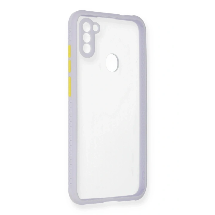 BFS  Samsung Galaxy A11 Kılıf Miami Şeffaf Silikon - Lila