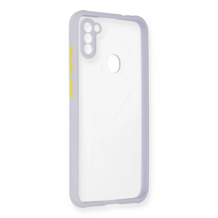 BFS  Samsung Galaxy A11 Kılıf Miami Şeffaf Silikon - Lila